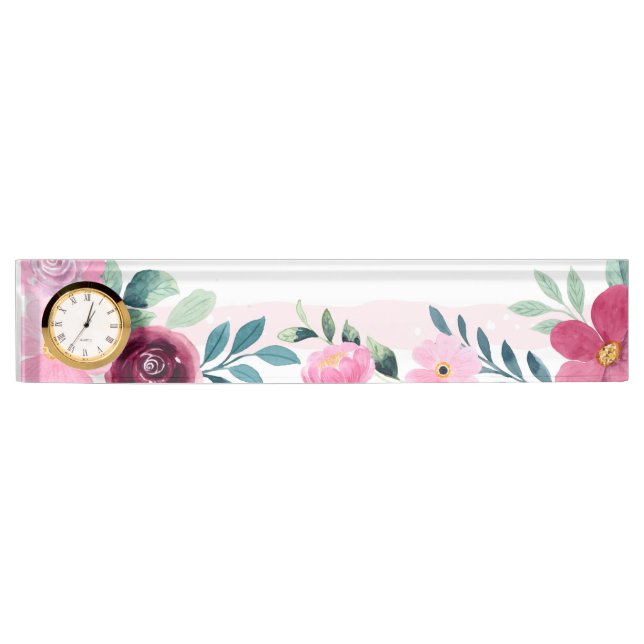 Porte-nom Pour Bureau Floral (Devant)