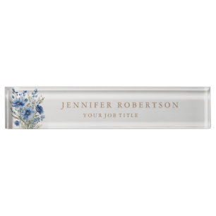 Porte-nom Pour Bureau Floral Chic Classical Personnalisé Customisé