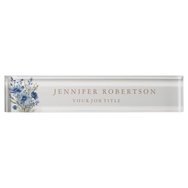 Porte-nom Pour Bureau Floral Chic Classical Personnalisé Customisé (Devant)