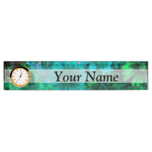 Porte-nom Pour Bureau Floral moderne vert