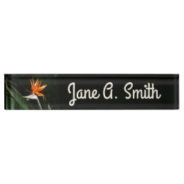 Porte-nom Pour Bureau Flower tropical orange paradise