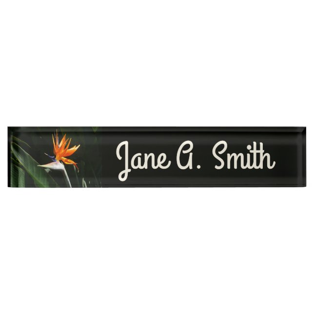 Porte-nom Pour Bureau Flower tropical orange paradise (Devant)