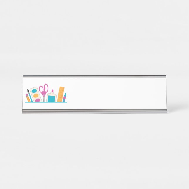 Porte-nom Pour Bureau Fournitures scolaires (Devant)