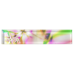 Porte-nom Pour Bureau fractale florale