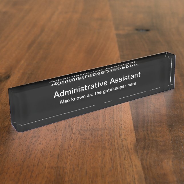 Porte-nom Pour Bureau Funny Assistant administratif (Taille)