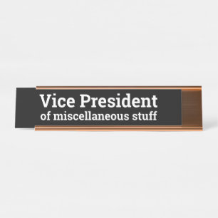 Porte-nom Pour Bureau Funny Black Gold Office Titre VP de Divers 