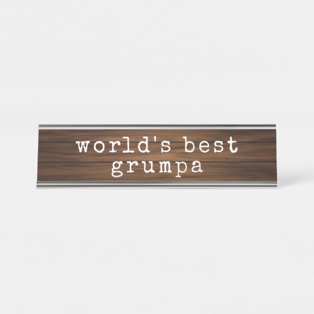 Porte-nom Pour Bureau Funny Grumpa Grand-père Fête des pères unique (Devant)
