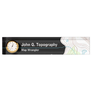Porte-nom Pour Bureau Géologue, Cartographe Carte topographique
