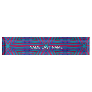 Porte-nom Pour Bureau Géométrie rouge étoile et bleu