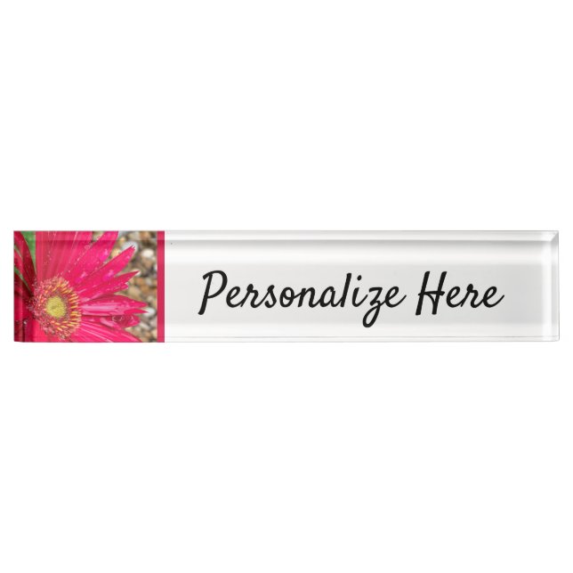 Porte-nom Pour Bureau Gerbera Daisy    (Devant)