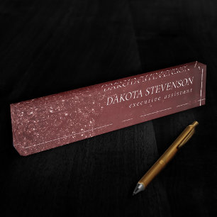Porte-nom Pour Bureau Glimmery Henna Grunge   Rouge glamour de sang rich