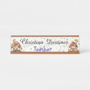 Porte-nom Pour Bureau Gnome Homes Personnalisable Desk Name Plate