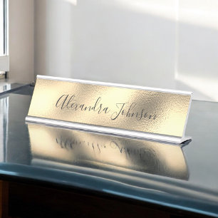 Porte-nom Pour Bureau Gold Business Professional Foil Moderne