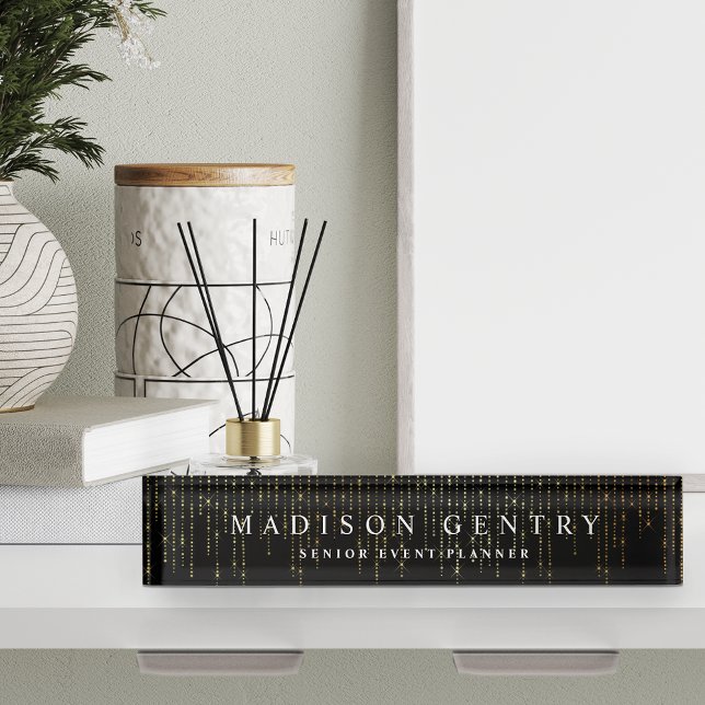 Porte-nom Pour Bureau Gold Marquee (Créateur téléchargé)