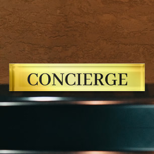 Porte-nom Pour Bureau Gold Réception Concierge