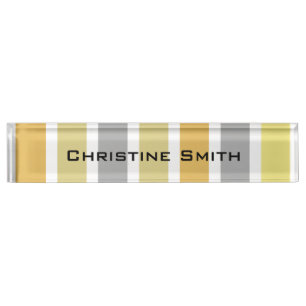 Porte-nom Pour Bureau Gold Silver Bronze Metal Hues