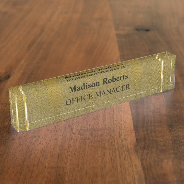 Porte-nom Pour Bureau Golden élégant moderne professionnellement (Taille)