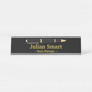Porte-nom Pour Bureau Graphique de stylo