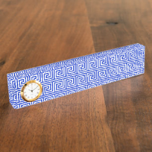 Porte-nom Pour Bureau Grec Meander Carré Motif