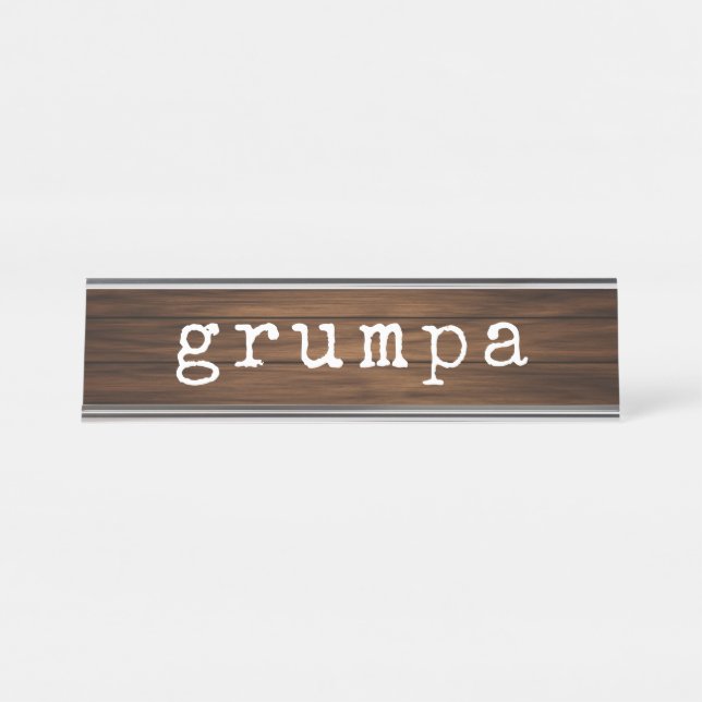 Porte-nom Pour Bureau Grumpa Funny Grumpy Grandpa Gag Cadeau (Devant)