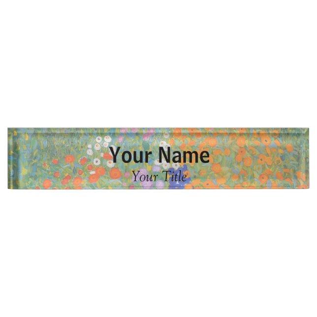 Porte-nom Pour Bureau Gustav Klimt - Jardin des fleurs (Devant)
