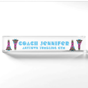 Porte-nom Pour Bureau Gymnastique acrobatique Coach Tumbling Acro Gym