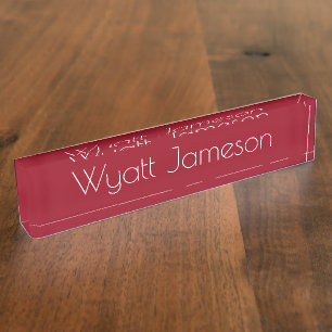 Porte-nom Pour Bureau HAMbyWG - Plaque de nom de bureau - Rouge