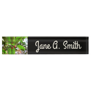 Porte-nom Pour Bureau Holly Feuilles II Vacances Nature Botanique