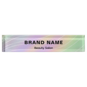 Porte-nom Pour Bureau Hologramme tendance Style Esthétique Feminine