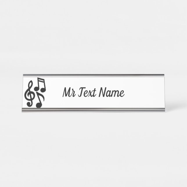 Porte-nom Pour Bureau Homme de musique (Devant)