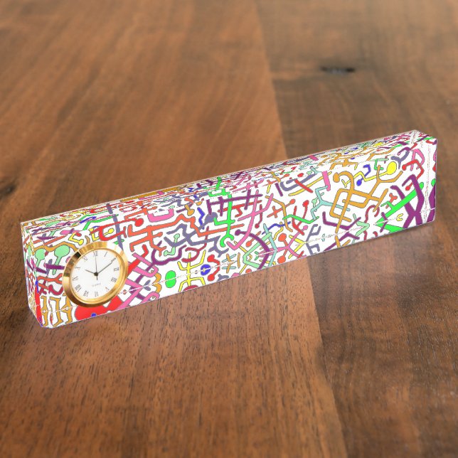 Porte-nom Pour Bureau Horloge d'art du bureau (Taille)