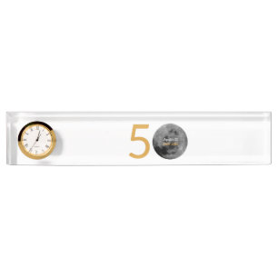 Porte-nom Pour Bureau Horloge de bureau pour le cinquantième