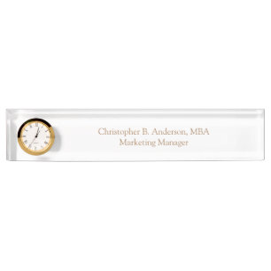 Porte-nom Pour Bureau Horloge professionnelle professionnelle personnali
