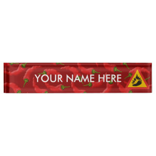 Porte-nom Pour Bureau Hot pepper danger