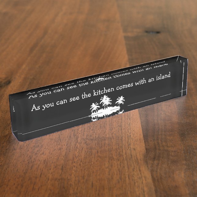 Porte-nom Pour Bureau Humour drôle de bureau d'agent immobilier (Taille)