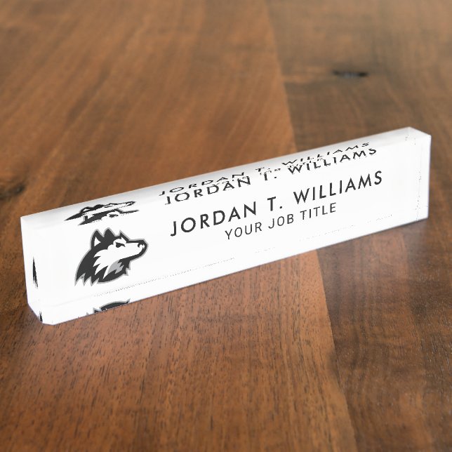 Porte-nom Pour Bureau Huskies du nord de l'Illinois (Taille)
