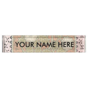 Porte-nom Pour Bureau Illustration de fleur d'art de rose sauvage vintag