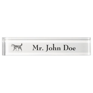 Porte-nom Pour Bureau Illustration du dessin Vintage Dingo australien