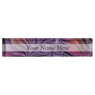 Porte-nom Pour Bureau Imaginaire coloré Abstrait moderne Purple Fractal