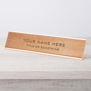 Porte-nom Pour Bureau Impression de bois