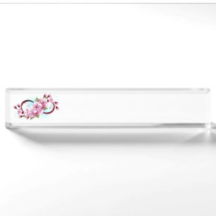 Porte-nom Pour Bureau Infinité avec les fleurs Sakura