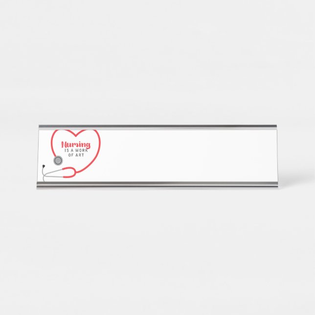 Porte-nom Pour Bureau Infirmière, c'est de l'art (Devant)
