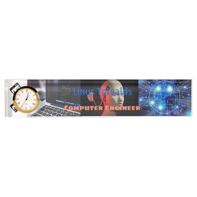 Porte-nom Pour Bureau Informaticien de la programmation (Devant)