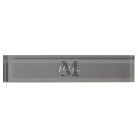 Initiales Monogrammes Nom personnalisé Gris Blanc