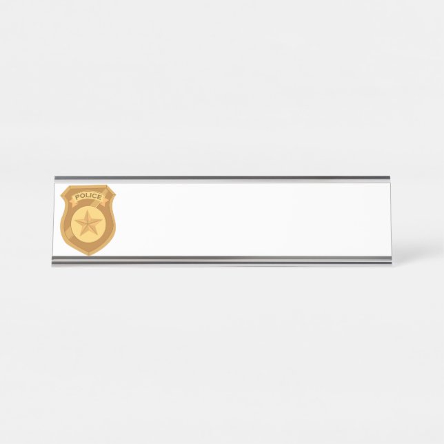 Porte-nom Pour Bureau Insigne de police (Devant)