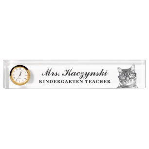 Porte-nom Pour Bureau Jardin d'école personnalisée professeur mignon cha