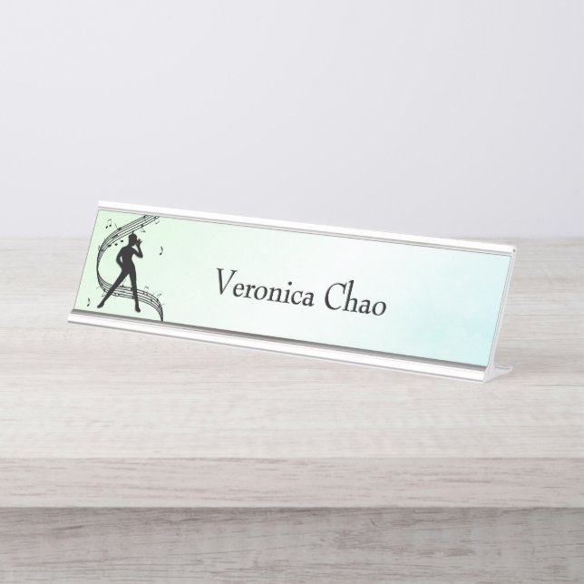 Porte-nom Pour Bureau Jazz Dance Green Personal (Devant)