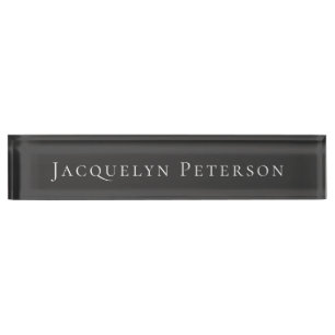 Porte-nom Pour Bureau Jet minimaliste Noir Plain Élégant Moderne