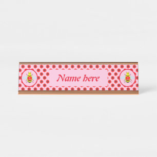 Porte-nom Pour Bureau Jolie Valentines Jour Abeille Personnalisée