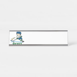 Porte-nom Pour Bureau Joueur de hockey